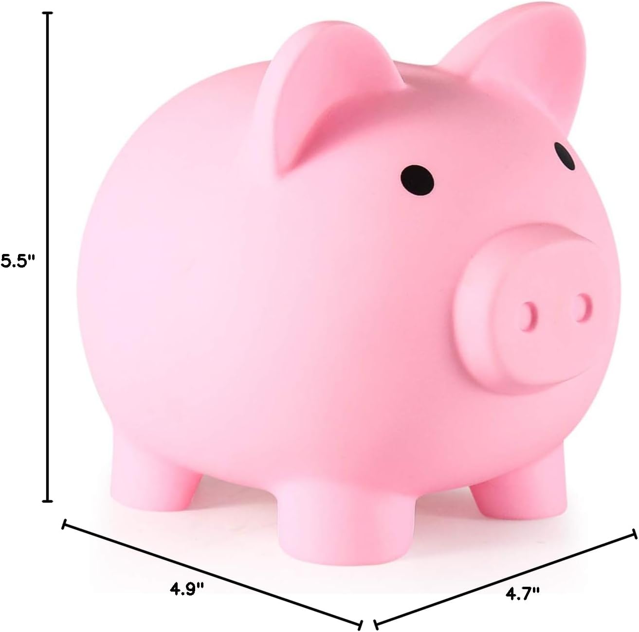 Piggy Bank, Unbreakable Plastic Money Bank, Coin Bank for Girls and Boys, Medium Size Piggy Banks, Practical Gifts for Birthday, Easter, Christmas (Pink)