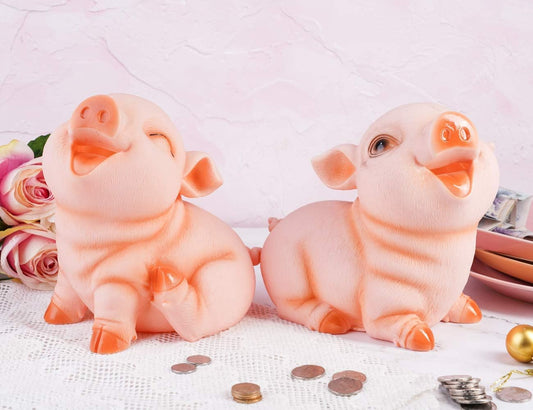 Cute Pig Coin Money Bank, Shatterproof Piggy Bank, Creative Money Bank, Can Store 1000 Coins, Best Bitrthday Gift, Squint Piggy