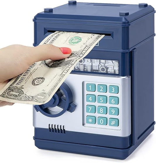 Piggy Bank Cash Coin Can ATM Bank Electronic Coin Money Bank for Kids Age 3-12, Money Savings Box Mini ATM Coin Bank Toys Gifts for 3 4 5 6 7 8 9 10 11 12 Year Old Boys Girls