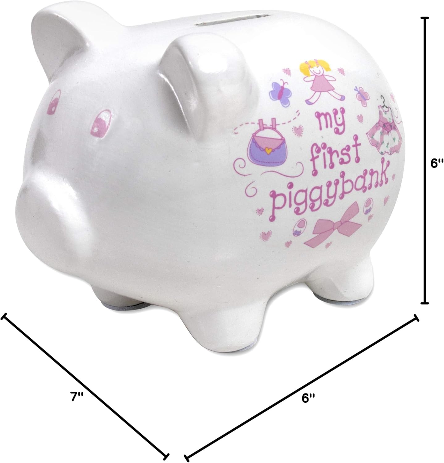 Baby Essentials My First Piggy Bank, Baby's First Piggy Banks for Boys and Girls (Pink)