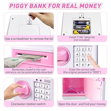 Unicorn Piggy Bank for Kids, Gifts for 5 6 7 8 9 10 Year Old Girls, Kids Electronic Piggy Bank, Girls Birthday Gifts, Toys for Girl Boys, Kids Money Saving Bank