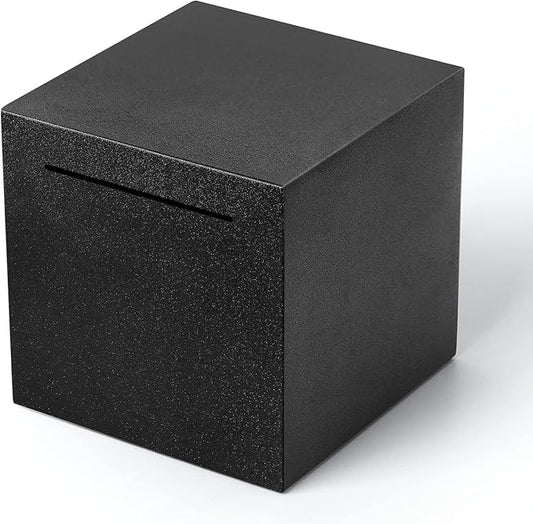 Piggy Bank for Adults Must Break to Open, Unbreakable Adults Piggy Bank Made of Stainless Steel, Metal Saving Bank (Black, 4.72-inch)