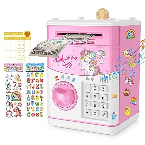 Unicorn Piggy Bank for Kids, Gifts for 5 6 7 8 9 10 Year Old Girls, Kids Electronic Piggy Bank, Girls Birthday Gifts, Toys for Girl Boys, Kids Money Saving Bank