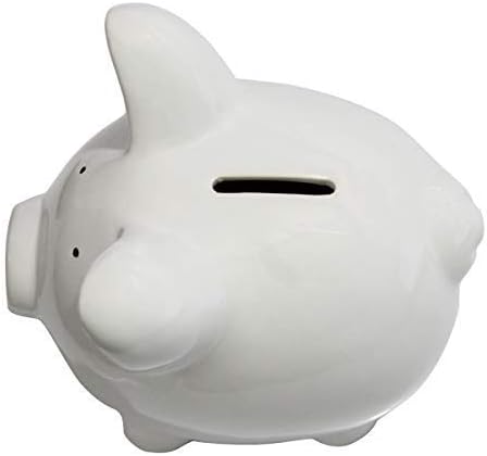 Piggy Bank,Child to Cherish Ceramic Pig Money Piggy Banks for Boys Girls Kids White