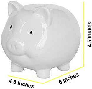 Piggy Bank,Child to Cherish Ceramic Pig Money Piggy Banks for Boys Girls Kids White
