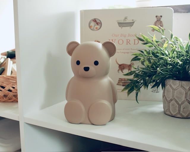 Neutral Silicone Teddy Bear Coin Bank for Kids, Baby, and Toddler. Unbreakable Piggy Bank for Kids -Nursery Decor - Durable Money Bank Gift for Children