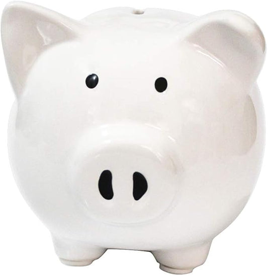 Piggy Bank,Child to Cherish Ceramic Pig Money Piggy Banks for Boys Girls Kids White