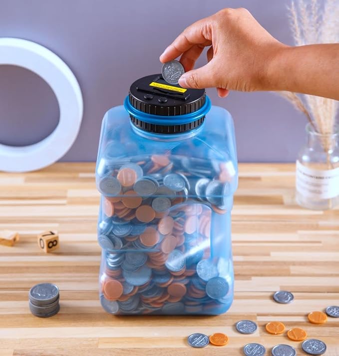 Piggy Bank - Large Coin Bank for Adults Boyswith LCD Counter,Great Coin Counter Bank Money Counting Jar with Total Amount Displayed,Best Gift for Kids(4.2L)
