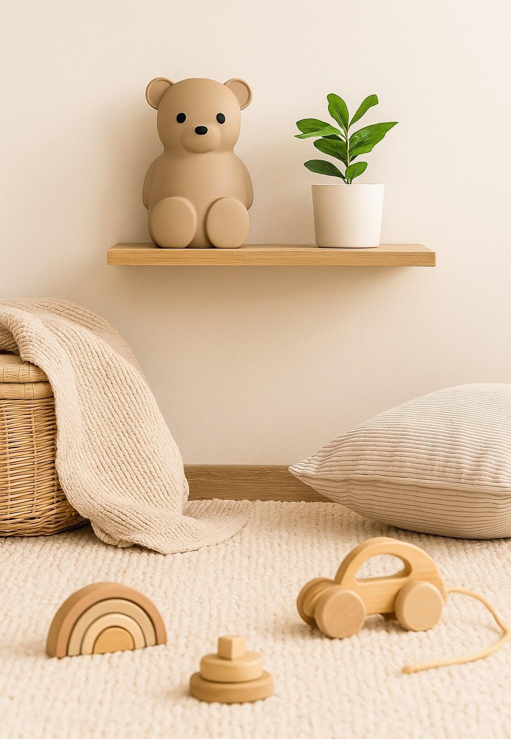 Neutral Silicone Teddy Bear Coin Bank for Kids, Baby, and Toddler. Unbreakable Piggy Bank for Kids -Nursery Decor - Durable Money Bank Gift for Children