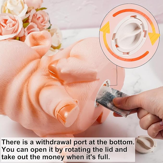 Cute Pig Coin Money Bank, Shatterproof Piggy Bank, Creative Money Bank, Can Store 1000 Coins, Best Bitrthday Gift, Squint Piggy